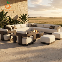 Ensemble de canapés d'extérieur en aluminium pour hôtel, mobilier de jardin moderne pour villa, ensemble de meubles d'extérieur pour complexe hôtelier