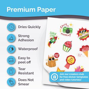 Printable Label Sticker Full Sheets Compatible with Inkjet Laser <strong>Printer</strong> Waterproof <strong>A4</strong> Vinyl Adhesive <strong>Paper</strong> - Product Image 5