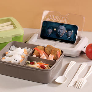 Compartment Divided Office Portable Adult Pp School Children Tiffin Plastic Kids Bento Lunch Box Food <b>Storage</b> Jars Lunch Box - Product Image 4