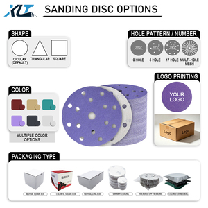 Disco Abrasivo in Ceramica Viola da 6 Pollici con 15 Fori, Retro in Velcro, Carta Abrasiva Senza Colla P60-P800 per Riparazione Carrozzeria <span class=keywords><strong>Auto</strong></span>, Campione Gratuito - Product Image 5