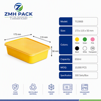 Boîte alimentaire carrée en PP de qualité alimentaire 650 ml, compatible micro-ondes, pour préparation de repas, sushi, nouilles, déjeuner, pizza, gelée, avec couvercle verrouillable jetable, multi-usage, sans BPA