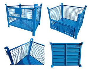 Cages de soute Entrepôt Cargo Transport Électrique Galvanisé Pliable Treillis Métallique Conteneur Logistique Chariot Roulant - Product Image 5