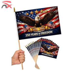 ธงแขวนมือทำมือลายครบรอบ 250 ปี สหรัฐอเมริกา สำหรับตกแต่งห้อง <span class=keywords><strong>บ้าน</strong></span> สนามหญ้า ฉากหลัง งานพาเหรด พร้อมเสาไม้ขนาด 30 ซม. ผ้าโพลีเอสเตอร์ 75D พร้อม Nuoxin - Product Image 6