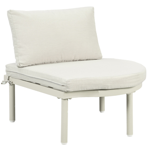 Curved <b>Outdoor</b> Sectional <b>Sofa</b> Set with 2 Coffee Tables, White Patio Furniture with Cushions for Backyard & Garden - Product Image 6