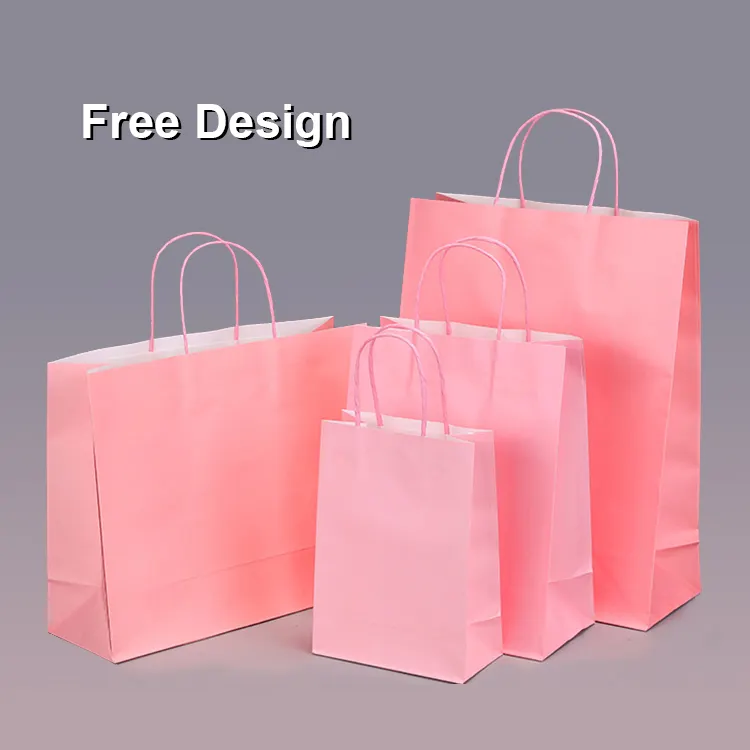 Sac à main reutiliza bolsa papel kraft boutique para regalo festa personalizada pormayor impression paquet sac en papier personnalisé