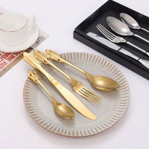 Ensemble de couverts de luxe en acier inoxydable de haute qualité, style royal vintage, cuillère, fourchette, couteau, vaisselle pour les événements festifs - Product Image 2