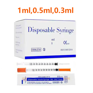 Seringues à <span class=keywords><strong>insuline</strong></span> stériles jetables individuelles de 1 ml, 0,5 ml, 0,3 ml, 31G, 8 mm avec aiguilles de sécurité pour usage humain – Vente directe usine - Product Image 2