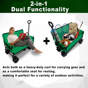 Customized Portable 2-in-1 Outdoor Utility Storage Folding Wagon <b>Camping</b> <b>Sofa</b> Seat Foldable Trolley Cart Hand Carts Trolleys - Product Image 6
