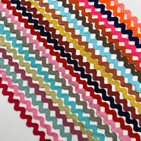 Bordure en tissu ondulé coloré de 0,315 pouce RIC RAC en gros - Pour vêtements - Bordure de coussin décoratif pour la maison