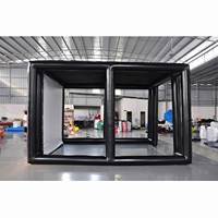 Simulateur de golf gonflable portable 13x10 pieds - Tente de pratique de swing intérieure et extérieure avec écran de projection et pompe à air