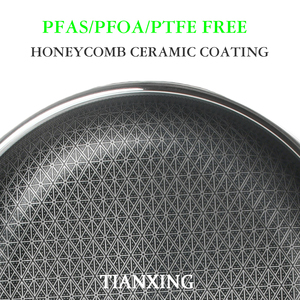 Tianxing không độc hại PFOA pfas miễn phí Frying <span class=keywords><strong>Pan</strong></span> moderne antihaftbeschichtete Bratpfanne 18/8 edelstahl tổ ong Kochen pfanne - Product Image 2