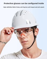 Casque de sécurité à bande réfléchissante Lunettes de protection ABS respirantes Surveillance de chantier Casque de leadership d'ingénierie