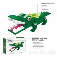 Ensemble de blocs de construction personnalisés 84 pièces Crocodile, modèle animal 3D DIY avec briques STEM, jouet OEM sous marque privée