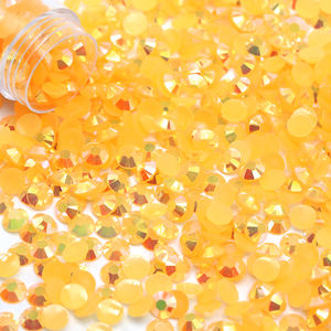 Plus de 1000 couleurs prêtes à être expédiées, 2 mm-6 mm, emballage personnalisé, couleur <span class=keywords><strong>orange</strong></span>, strass en résine AB en vrac - Product Image 5