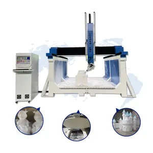 Çin 5 eksen 4 eksen 3 eksen 1325 6090mini otomatik 3d heykel köpük döner ahşap heykelleri oyma Cnc Router ahşap kesme makinesi