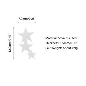Pendientes de Acero Inoxidable con Diseño de Estrella de Meteor, Elegantes, MOQ Bajo, para Mujeres y Niñas - Product Image 2
