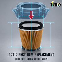 Filtre à air elliptique haut de gamme TENGHAO pour l'admission du moteur des véhicules utilitaires, tricycles et rickshaws mondiaux