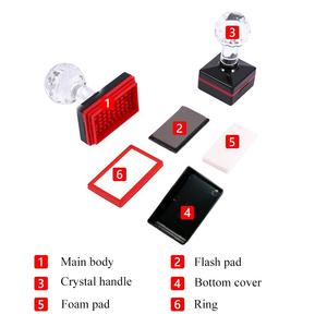 แสตมป์แฟลชรูปทรงสี่เหลี่ยมผืนผ้า วัสดุ PVC ด้ามจับคริสตัล พร้อมแผ่นไวแสงขนาด 4 มม. สำหรับทำโลโก้ตามสั่ง ขายส่ง ราคาพิเศษ - Product Image 2
