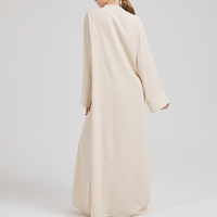 Robe Abaya personnalisée 100% lin naturel pour l'Aïd, femmes musulmanes, couleur unie, respirante, Abayas de Dubaï, robe maxi islamique modeste