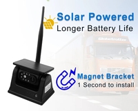 Caméra de recul sans fil magnétique à énergie solaire avec moniteur IPS 7 pouces, système de sécurité DVR pour voiture, camion, camping-car, remorque