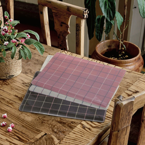 High-Grade PVC Placemat for Hotel and Restaurant New Design Wholesale Fresh Lattice <strong>Table</strong> <strong>Cover</strong> Made of Durable <strong>Plastic</strong> - Product Image 1
