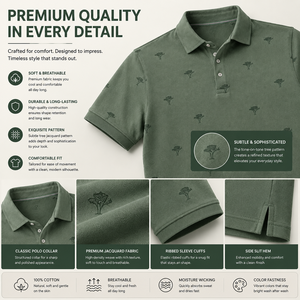 Polos de Golf con Logotipo Personalizado para Hombre, Diseño de Árbol Verde Salvia, Manga Corta, Marca Privada, Fabricante OEM ODM - Product Image 2