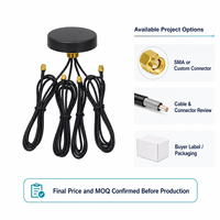 Antenne combinée WiFi LTE 868 MHz 50 Ohm à 4 câbles et fixation par vis pour équipement de communication