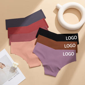 Seamless Women's Low-Rise Solid Thongs V-Shape Sexy Ice <strong>Silk</strong> Panties Laser Cut Invisible Underwear Custom Logo No Show <strong>Knickers</strong> - Product Image 2