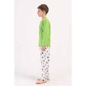 Conjunto de Pijama de Manga Larga para Niños con Cuello y Bolsillos, Diseño de Personajes Invernales, Envío Inmediato, Tela Sedosa para Niños Pequeños, Tallas Casuales - Product Image 3