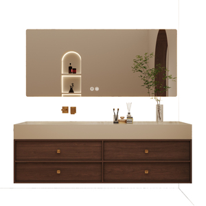 Sistema de gabinete de baño Premium con fregadero, almacenamiento refinado y espejo para discernir el gusto Gabinete de baño cómodo - Product Image 5