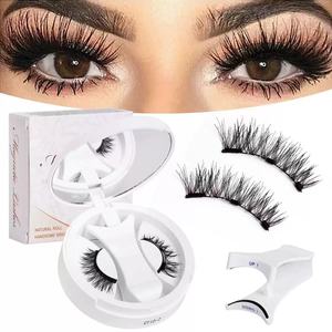 Venta al por mayor de <span class=keywords><strong>pestañas</strong></span> magnéticas de tres ojos personalizadas, <span class=keywords><strong>pelo</strong></span> sintético reutilizable, delineador de ojos con aplicador sin pegamento, modelo CC Curl - Product Image 3