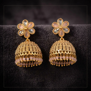 Mayoristas de Joyería Artificial de Moda en India, Jhumki Antiguos con Baño de Oro 233087 - Product Image 6