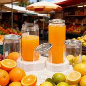 Latas de Refresco Mini de 200 ml a Precio Económico, Frascos de Plástico PET Transparentes de Grado Alimenticio con Tapas para Dulces, Jugos y Bebidas - Product Image 2