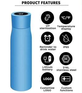 Hot watergless thép không gỉ chai nước App UV tự làm sạch chân không cách nhiệt nhiệt độ Mug cảm biến nhắc nhở uống nước - Product Image 2