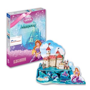 57 pièces/boîte <span class=keywords><strong>carton</strong></span> bâtiment modèle bricolage château 3D Puzzle pour la vente en gros - Product Image 4