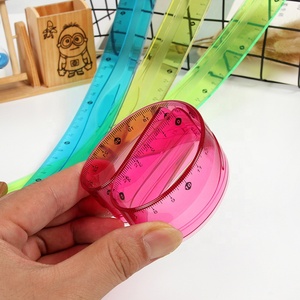 Hua 8-inch 20cm cao minh bạch mềm nhựa sinh viên Cai Trị đầy màu sắc linh hoạt Công cụ vẽ - Product Image 1