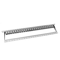 19 Inci 0,5u Sangat Terintegrasi 24Port STP Panel Patch Kosong Stainless Steel Panel Patch Kosong