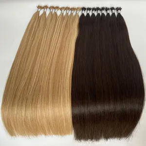 Hair Wholesale Factory Double drawn Human Hair 100% Unprocessed Remy Keratin Iron Tip Nano Ring Hair Extension
