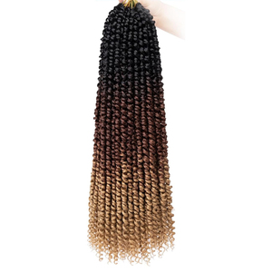 Extension per capelli sintetici all'uncinetto Pre-twisted Passion Twist 3 tonalità per trecce bohémien <span class=keywords><strong>marroni</strong></span>, morbide, effetto seta, a lunga durata, non-Remy - Product Image 5
