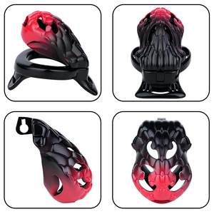 กรงครอบอวัยวะเพศชาย Cobra Cock Lock ขนาด S/M/L ทำจากเรซิน ABS สำหรับผู้ชาย พร้อมแหวนรัดอวัยวะเพศ 4 ขนาด กรงรัดอวัยวะเพศแบบเบา สำหรับ BDSM ป้องกันการหลั่งเร็ว - Product Image 3