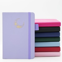 Soft-Touch PU A6 Taschennotizbuch mit Mondgoldprägung, Rückenstichheftung, Gummiband, Linierten Innenseiten und Individuellem Logo Mini-Journal