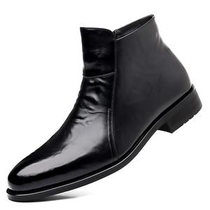 Bottes Chelsea pour homme en cuir faites à la main pour l'hiver, chaussures en cuir à la cheville, chaussures en cuir formelles pour affaires, chaussures pour homme - Product Image 4