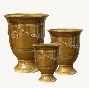 Maceta de Cerámica Esmaltada, Maceta <span class=keywords><strong>Grande</strong></span> de <span class=keywords><strong>Terracota</strong></span> para Hogar, Vivero, Maceta de Arcilla para Jardín, Disponible en Tamaño Pequeño - Product Image 5