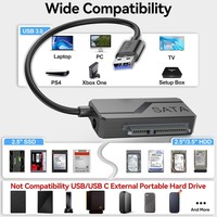 Cable Adaptador USB 3.0 a SATA III de 5 Gbps para Unidades de Disco Duro SSD de 2.5 y HDD de 3.5 con Soporte UASP de 20 TB para Windows, Mac y Linux