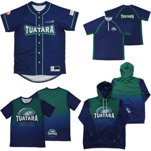 FQ personalizzato Baseball Softball uniforme <span class=keywords><strong>Tuatara</strong></span> pacchetto sublimazione bottone con scollo a V Jersey Warm up felpa con cappuccio e giacca di battuta - Product Image 1