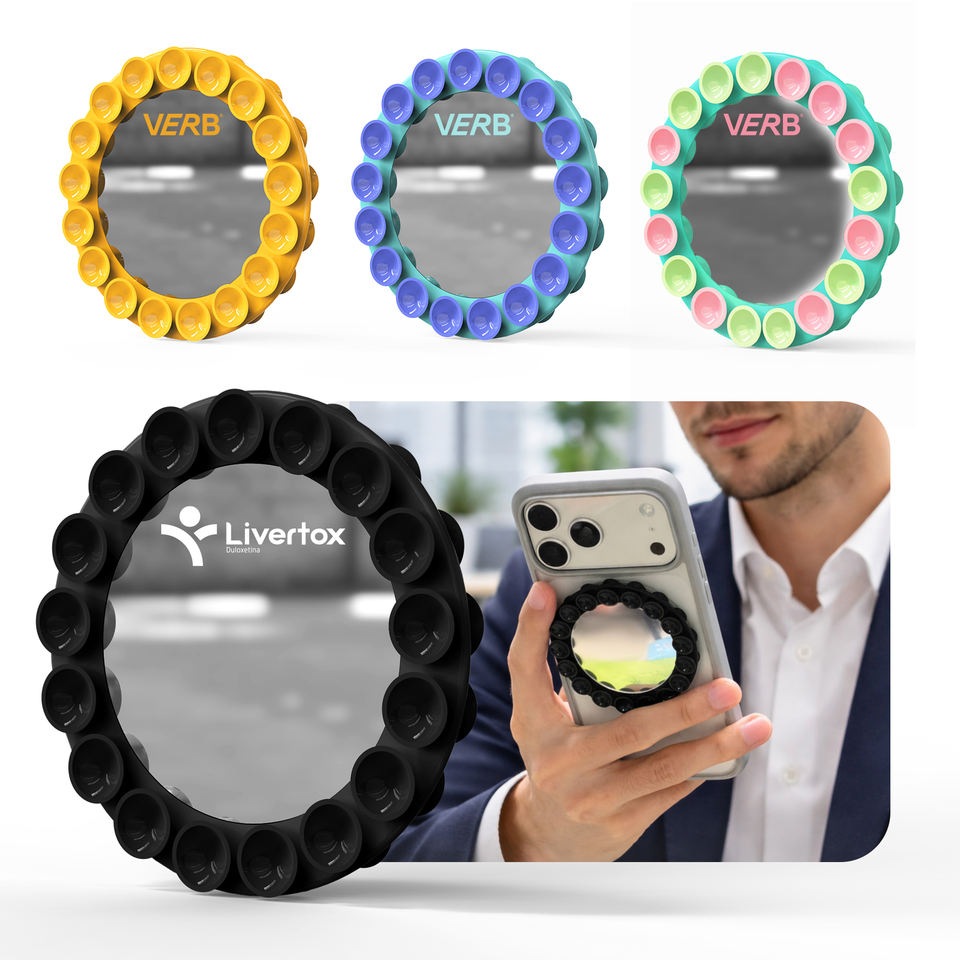 Round Double-sided Suction Cup Selfie Mirror -smartphone Rear Camera ...