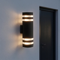 Lampu Dinding Luar Ruangan Silinder Aluminium Tahan Air IP54 2*GU10 Soket Dapat Diatur Atas/Bawah Desain Modern untuk Taman Beranda Garansi 3 Tahun