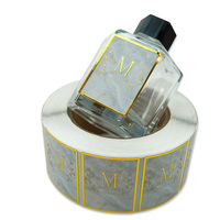 Étiquette de parfum de luxe d'estampage à chaud argent de petite taille personnalisée et écologique de haute qualité