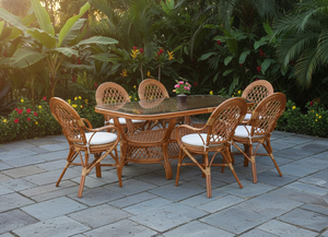 Ensemble de salle à manger en rotin Java, design moderne, mobilier de restaurant commercial, extérieur, hôtel, appartement, bureau, villa, centre commercial - Product Image 4