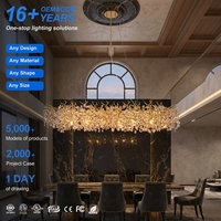 Lustre LED en cristal à suspension en aluminium personnalisé CE, idéal pour chambre, salon, salle à manger, bureau, hall d'entrée - Offre Spéciale